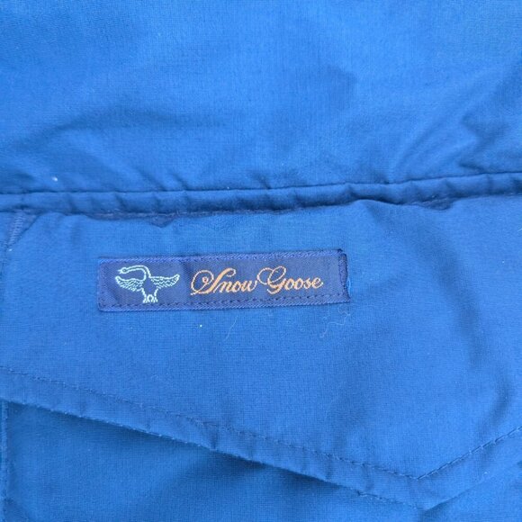 Vintage Snow Goose Parka Jacket Men's M Blue Retro Faux Fur Trim Hood Model 8501 - Picture 3 of 11
